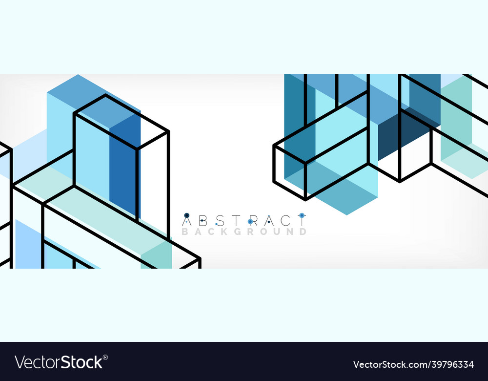 Abstract background 3d cubes cubic elements vector image Abstract background 3d cubes cubic elements