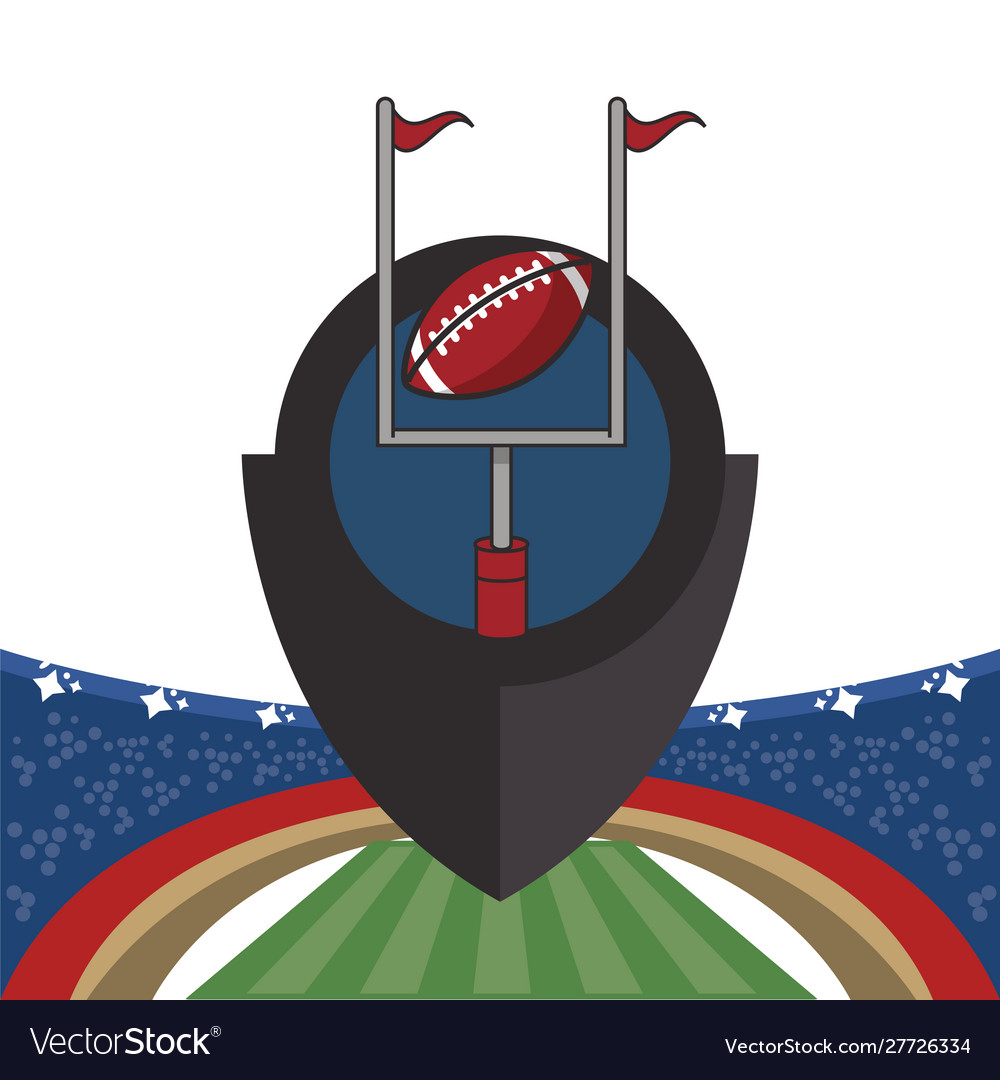 American football sport balloon in arch Royalty Free Vector