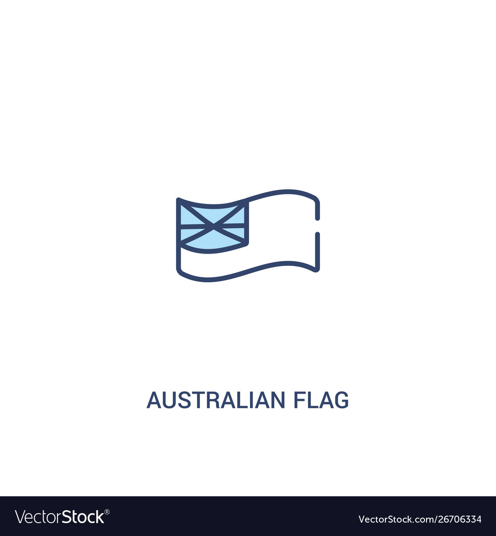 Australische Flagge Konzept 2 farbige Ikone einfach