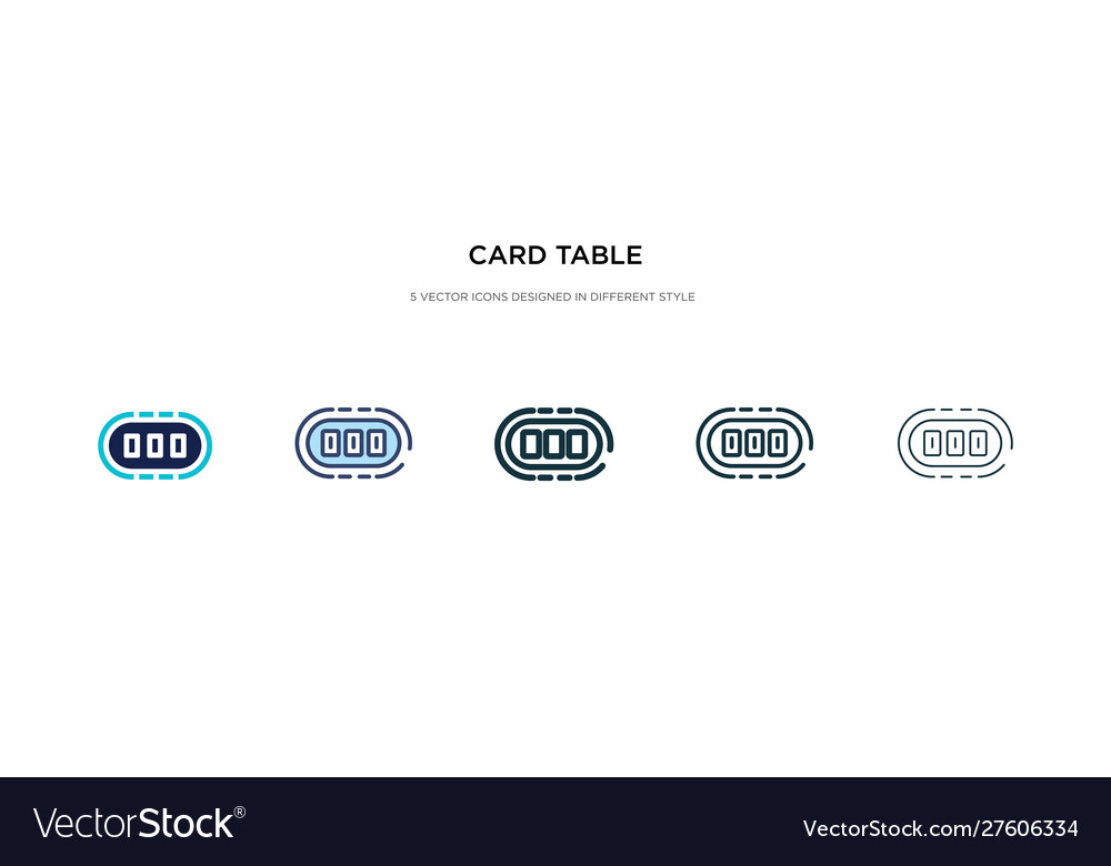 Card table icon in different style two colored vector image Card table icon in different style two colored