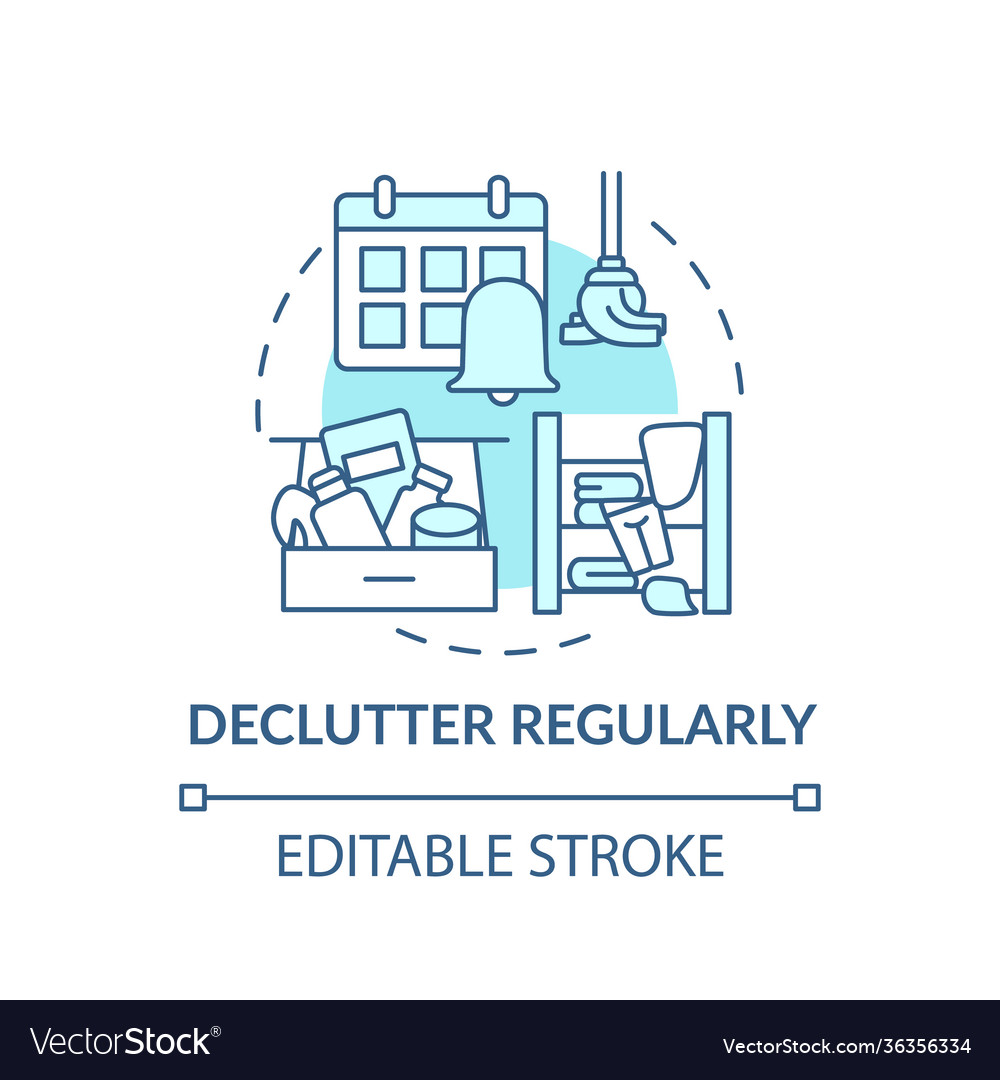 Declutter regularly concept icon