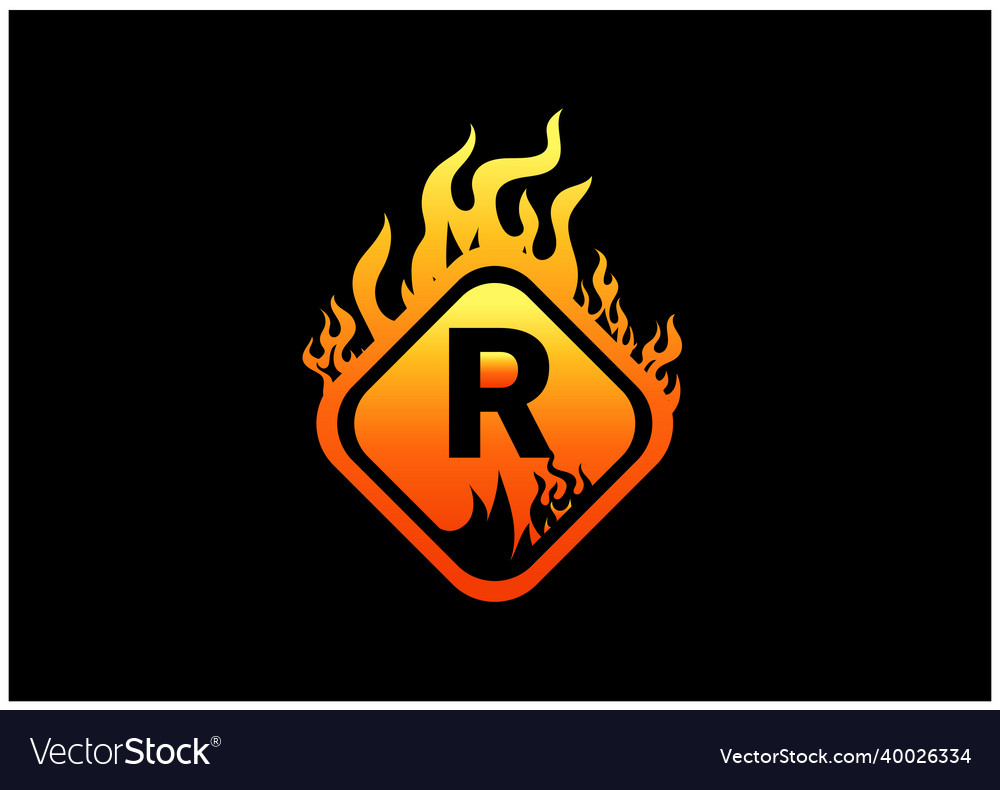 Fire r letter logo and icon design template Vector Image