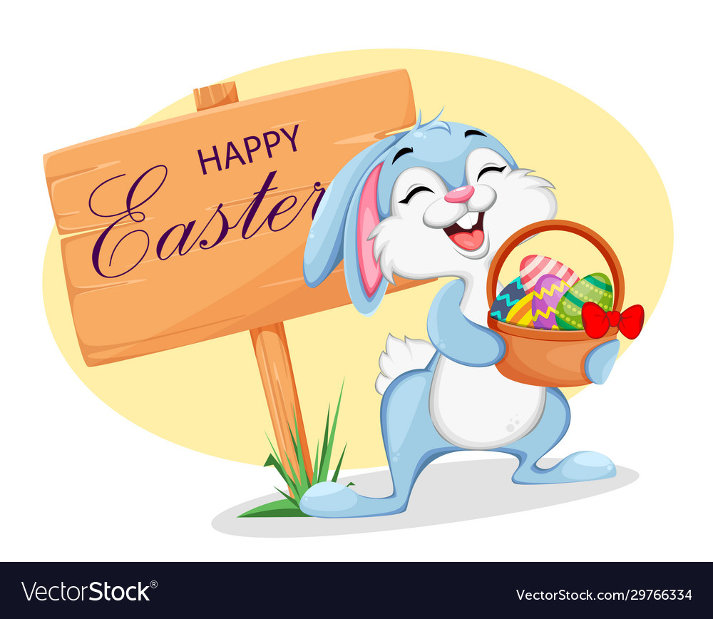 Funny easter bunny cartoon character