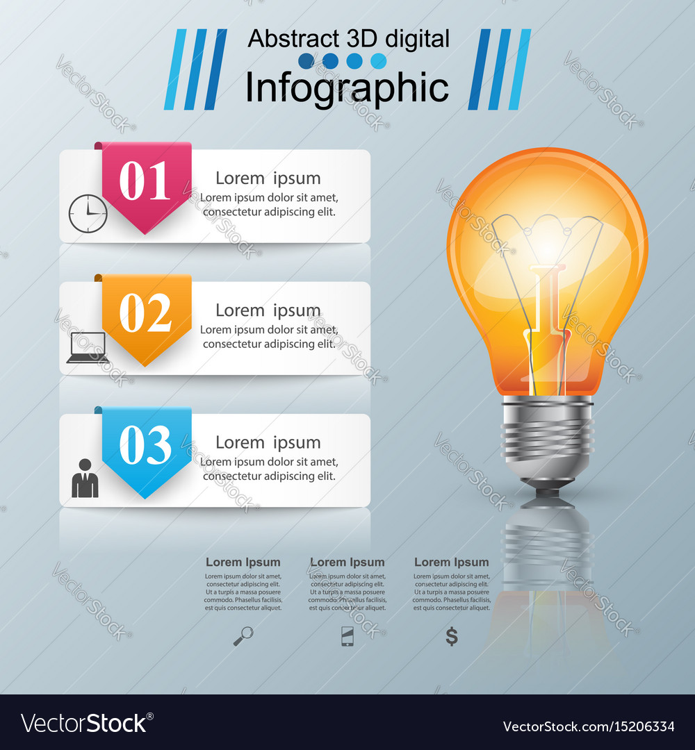 Infographic design bulb light icon Royalty Free Vector Image