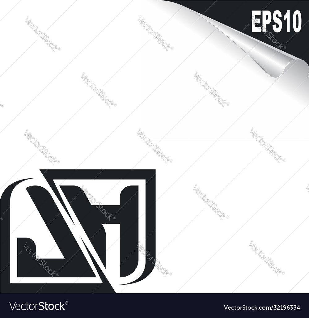 Initial jh logo design with shape style