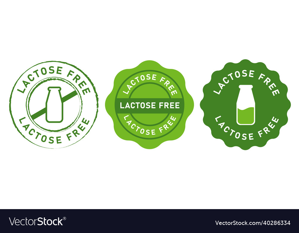 Lactose free no milk label stamp graphic design