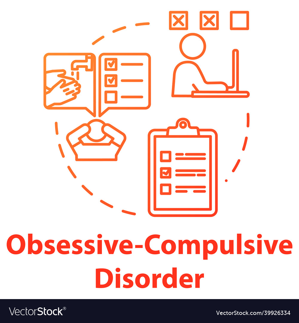 Obsessive compulsive disorder concept icon ocd Vector Image