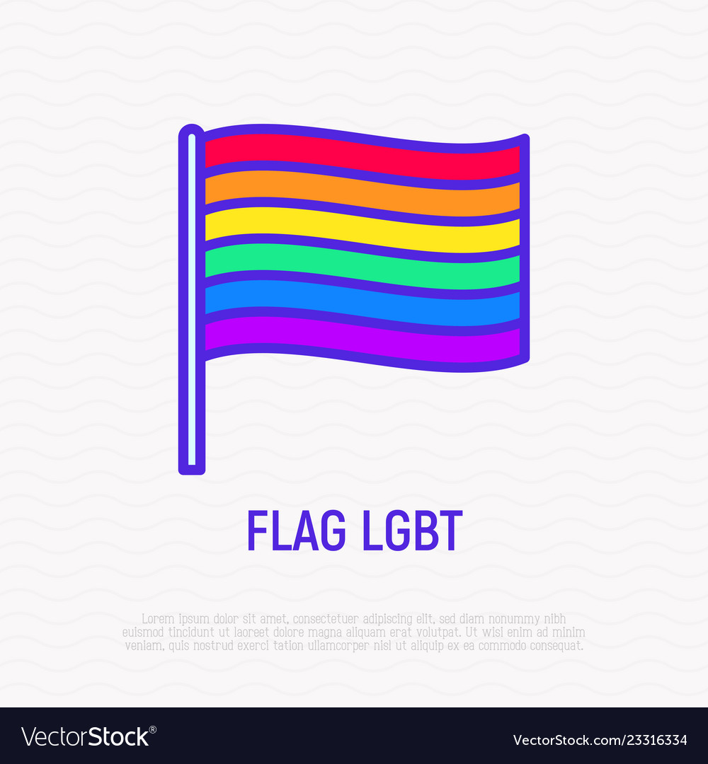 Regenbogen Flagge lgbt dünne Linie Symbol