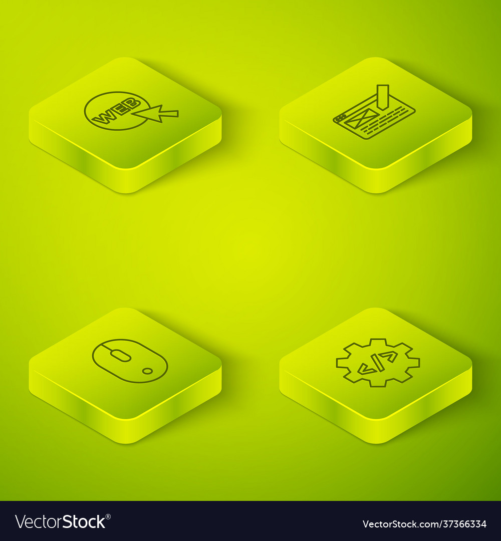 Set isometric line ui oder ux design computer Maus vector image Set isometric line ui oder ux design computer Maus