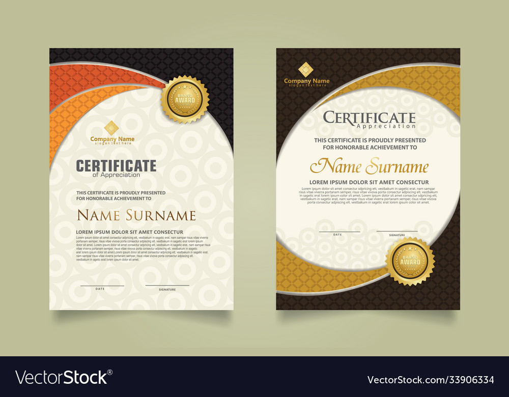 Set modern certificate template with realistic