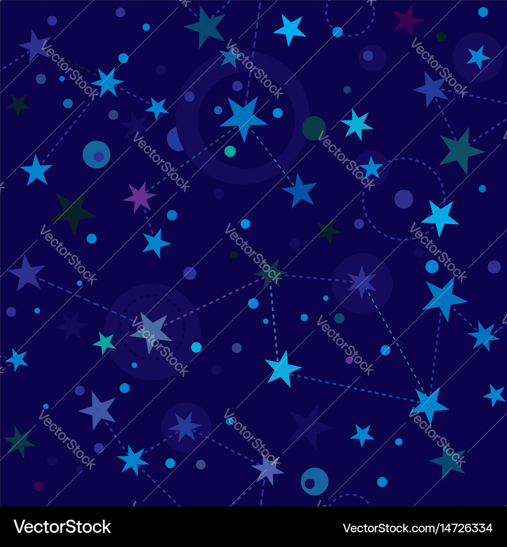 Starry night pattern swatch Royalty Free Vector Image