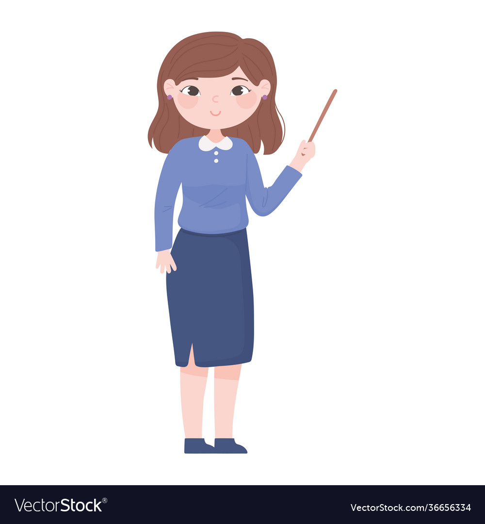 Teacher Female Character Royalty Free Vector Image