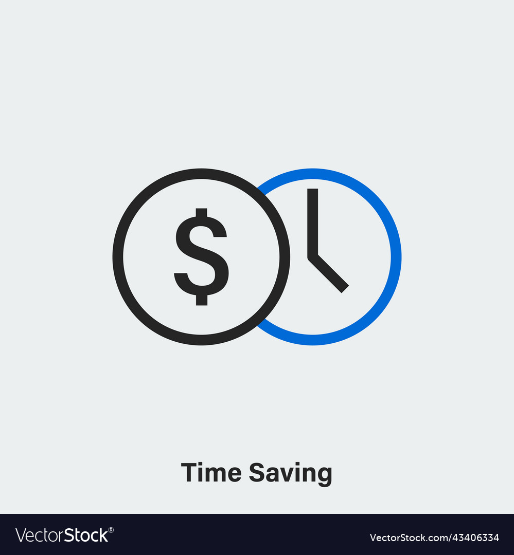 Time saving linear icon isolated outline
