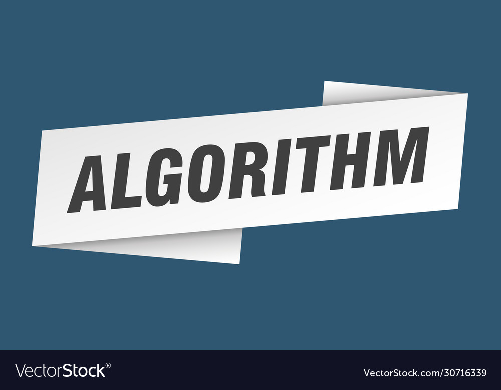 Algorithm banner template ribbon label