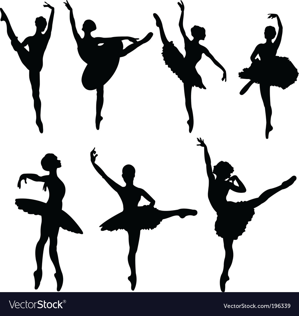 Ballerina silhouettes Royalty Free Vector Image