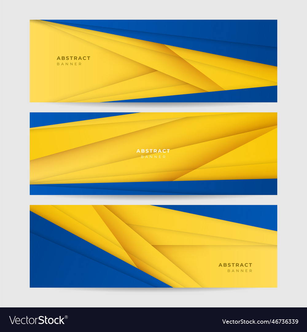 Blue banner background with orange and yellow Vector Image