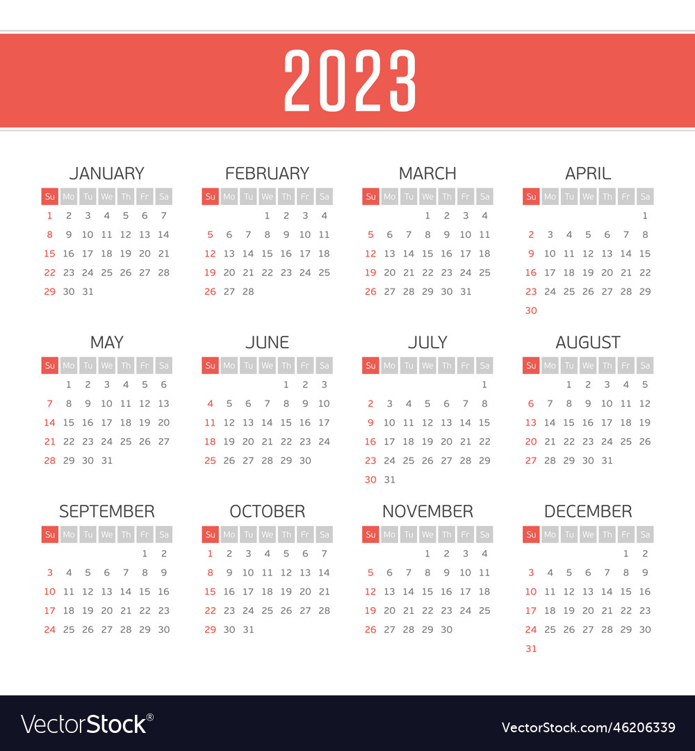 Calendar 2023 - Monthly Layout