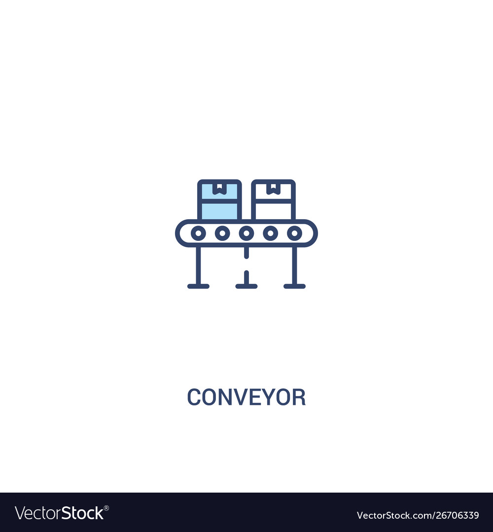 Conveyor concept 2 colored icon simple line