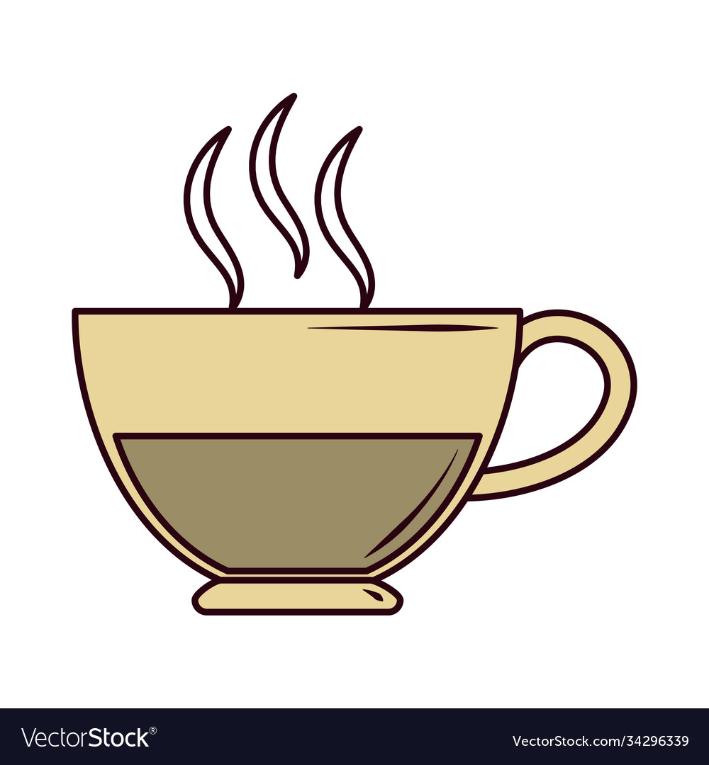 Hot tea beverage line and fill icon