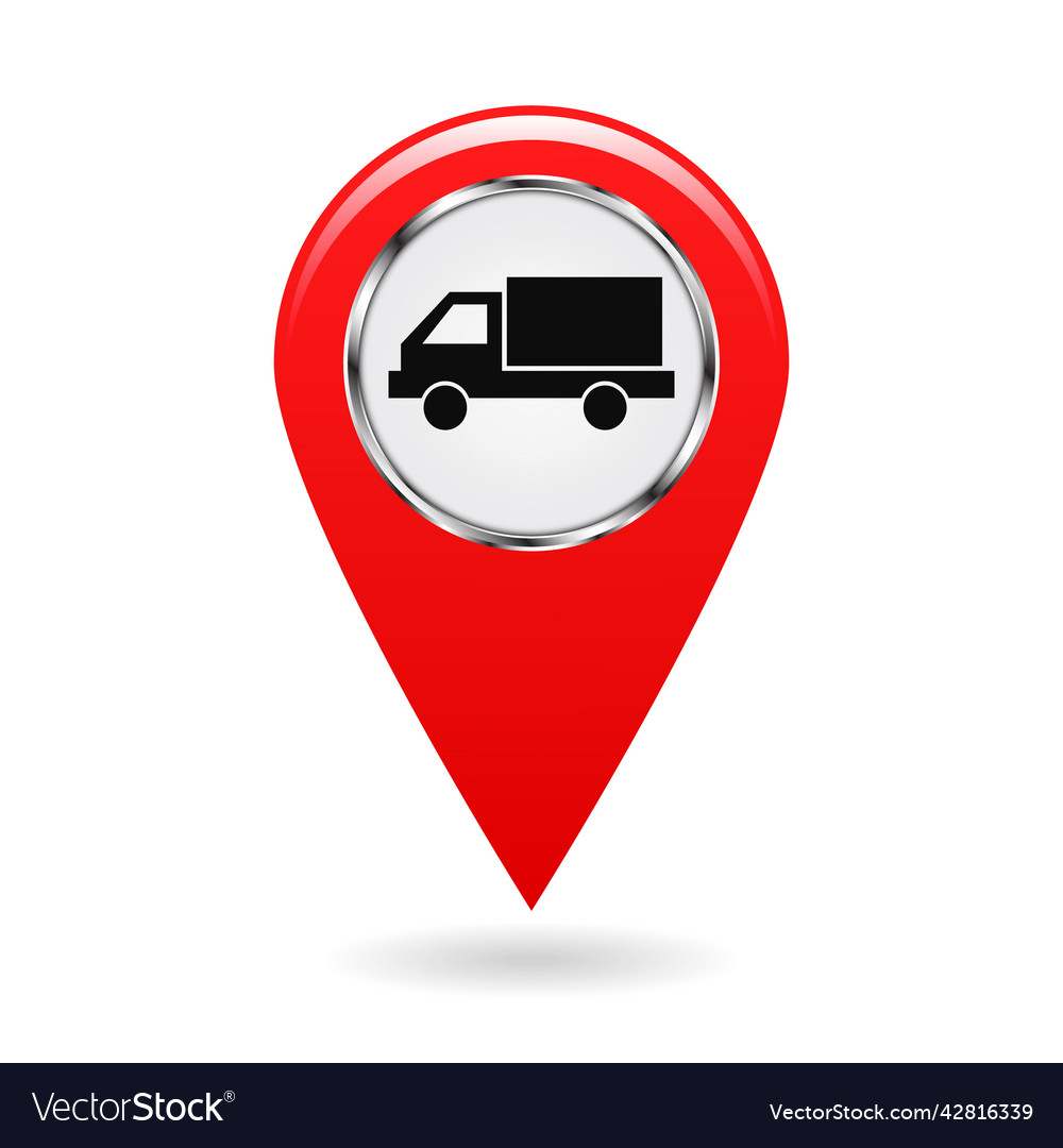 Map pointer vehicle location road vector image Map pointer vehicle location road