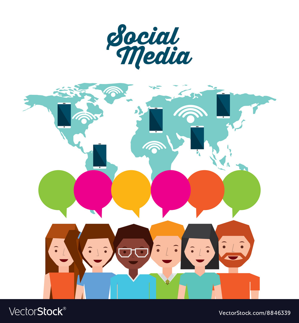 Mobile social media design Royalty Free Vector Image