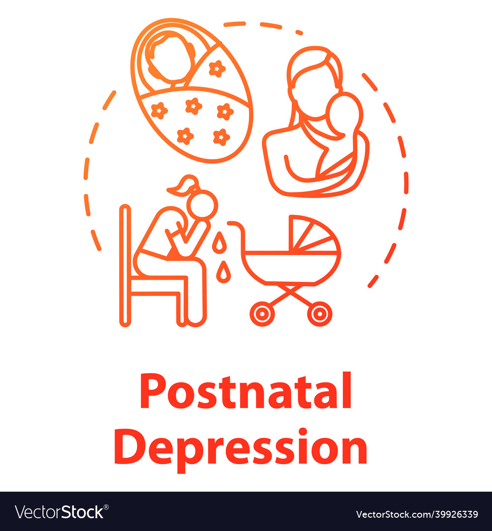 Postnatal Depression Concept Icon Postpartum Vector Image