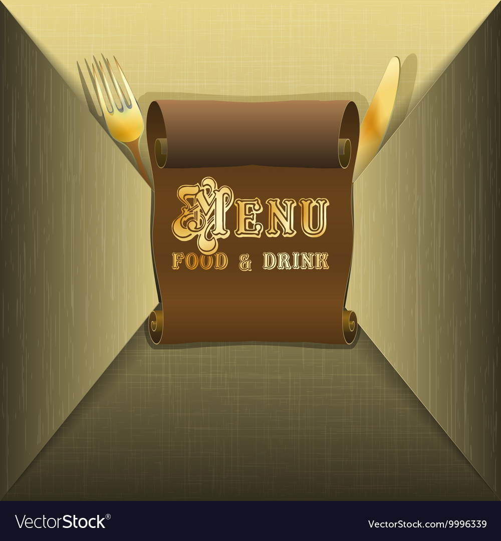 Restaurant menu and scroll envelope