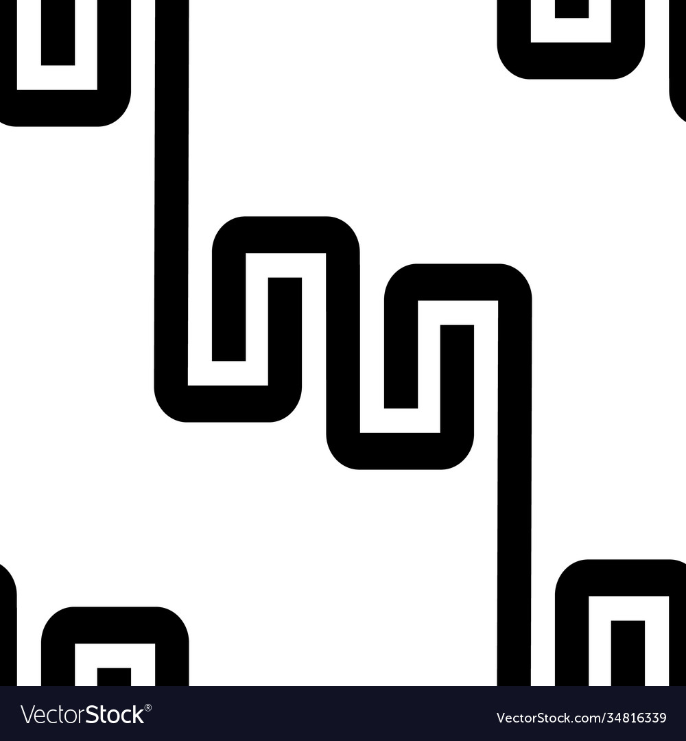Seamless pattern with black zigzag lines