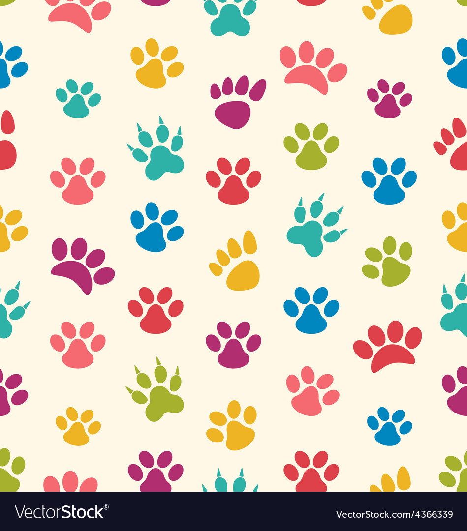 Seamless texture with traces cats dogs imprints Vector Image