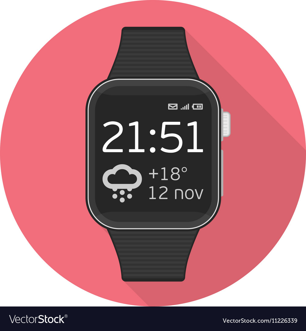 Smart Watch Icon - Red Background