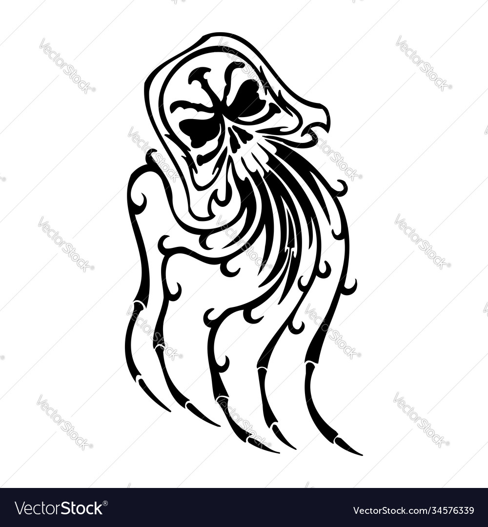 Download Tribal Jellyfish Sea Monster Svg Digital Vector Image