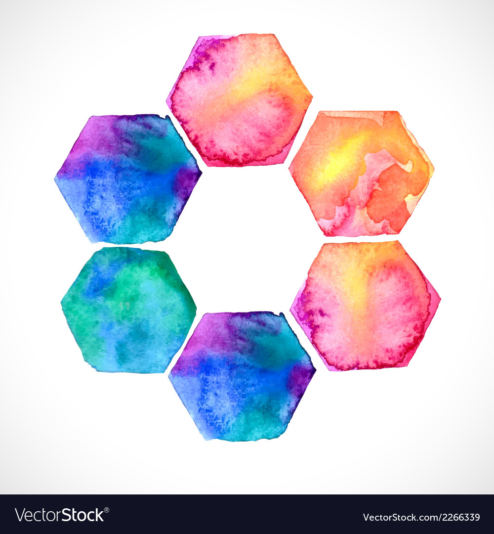 Wasserfarbe Hexagon Splash