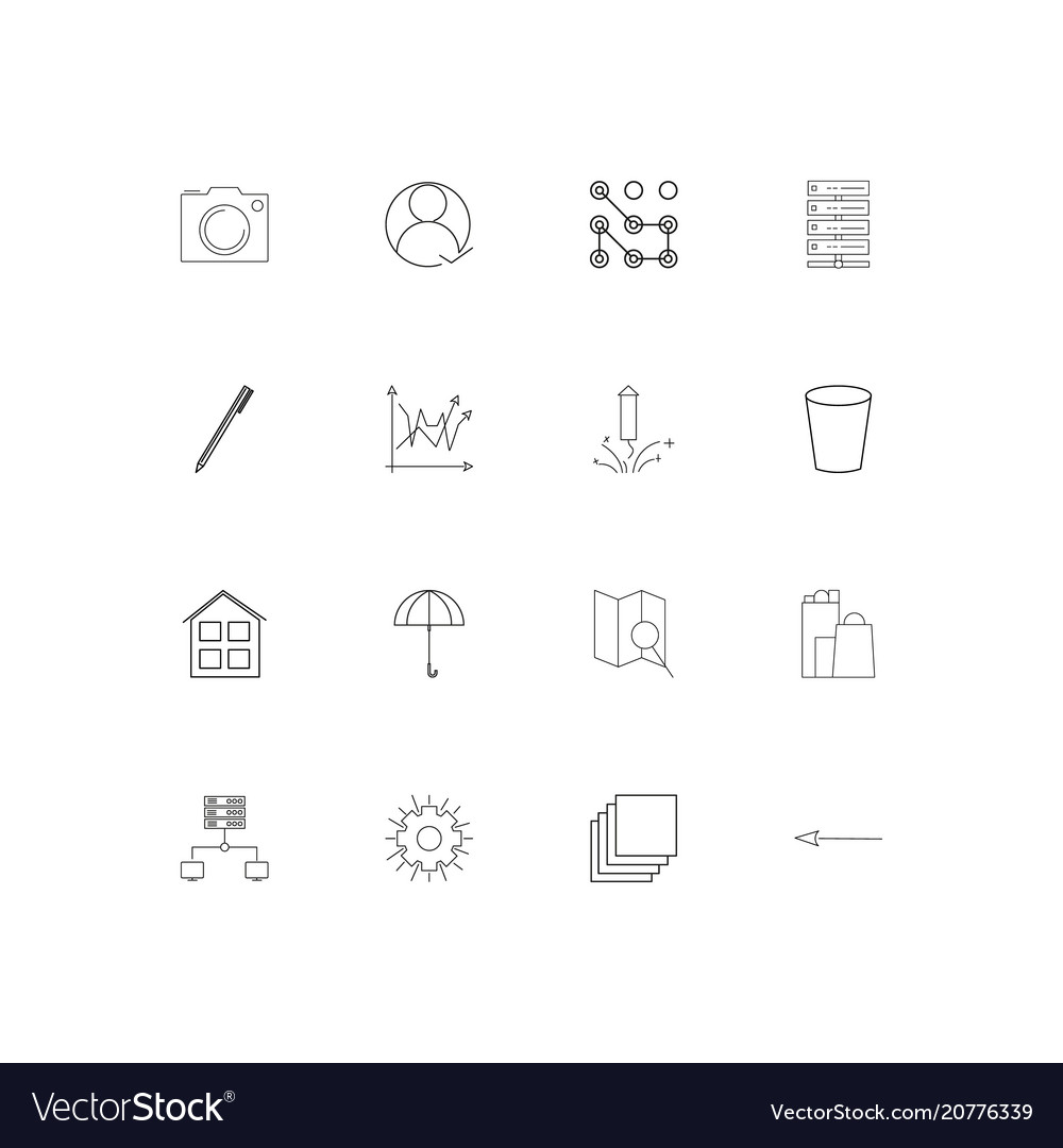 Web linear thin icons set outlined simple