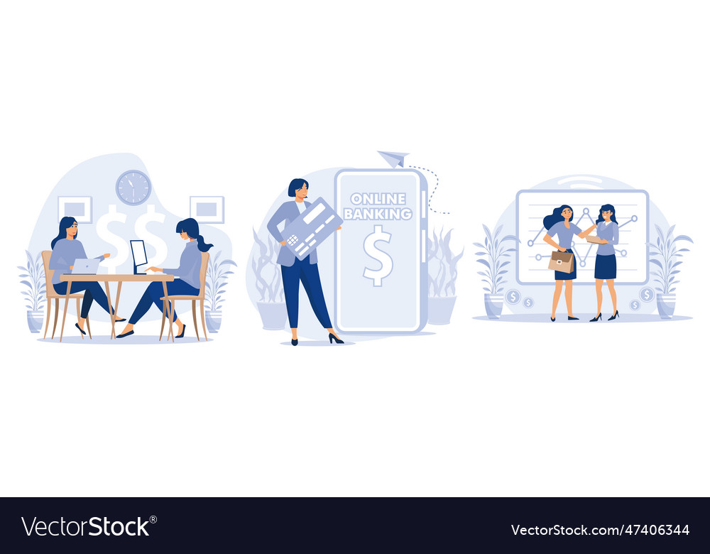 Bank services for business concept opening Vector Image