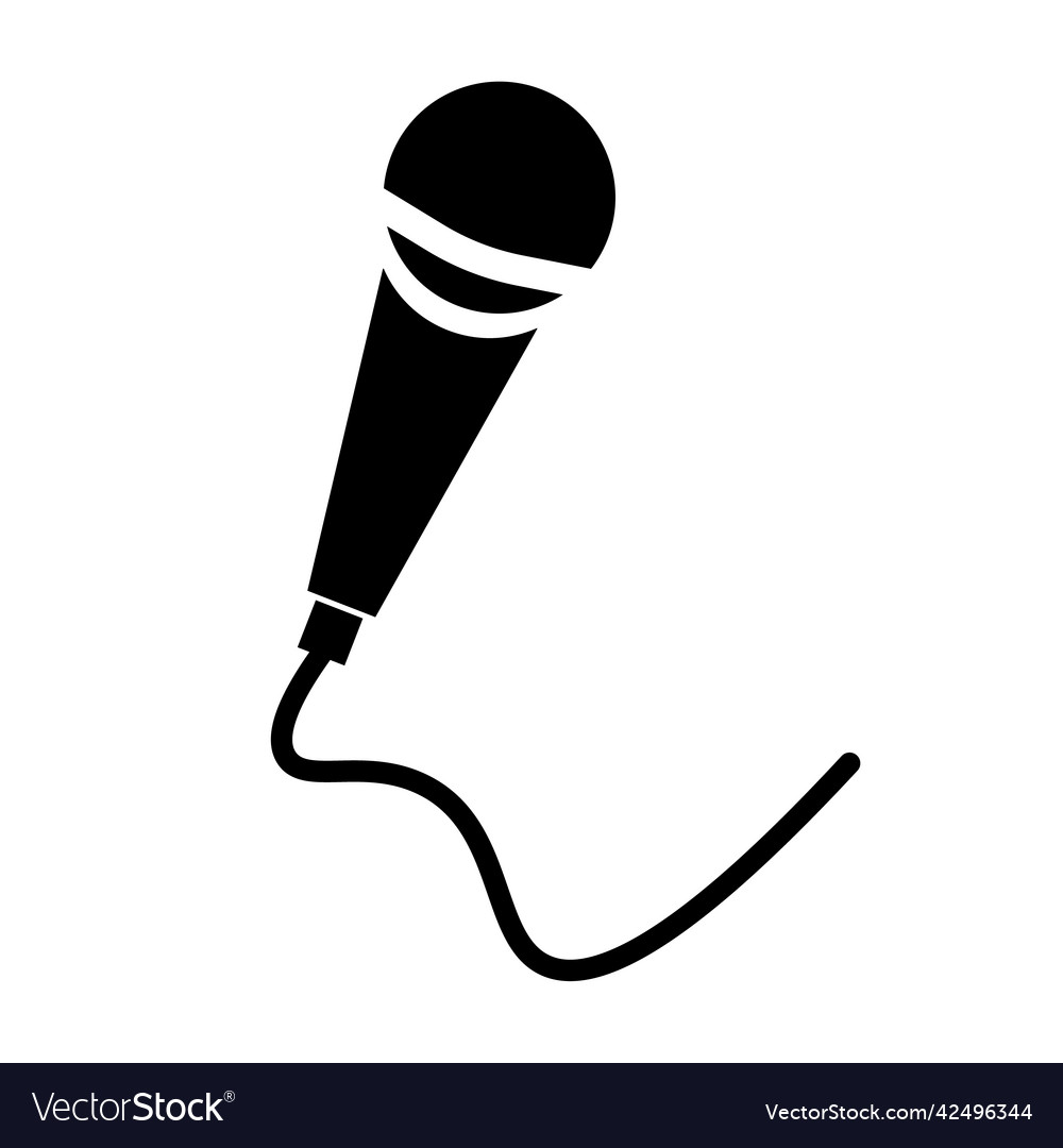 Corded hand microphone icon Royalty Free Vector Image