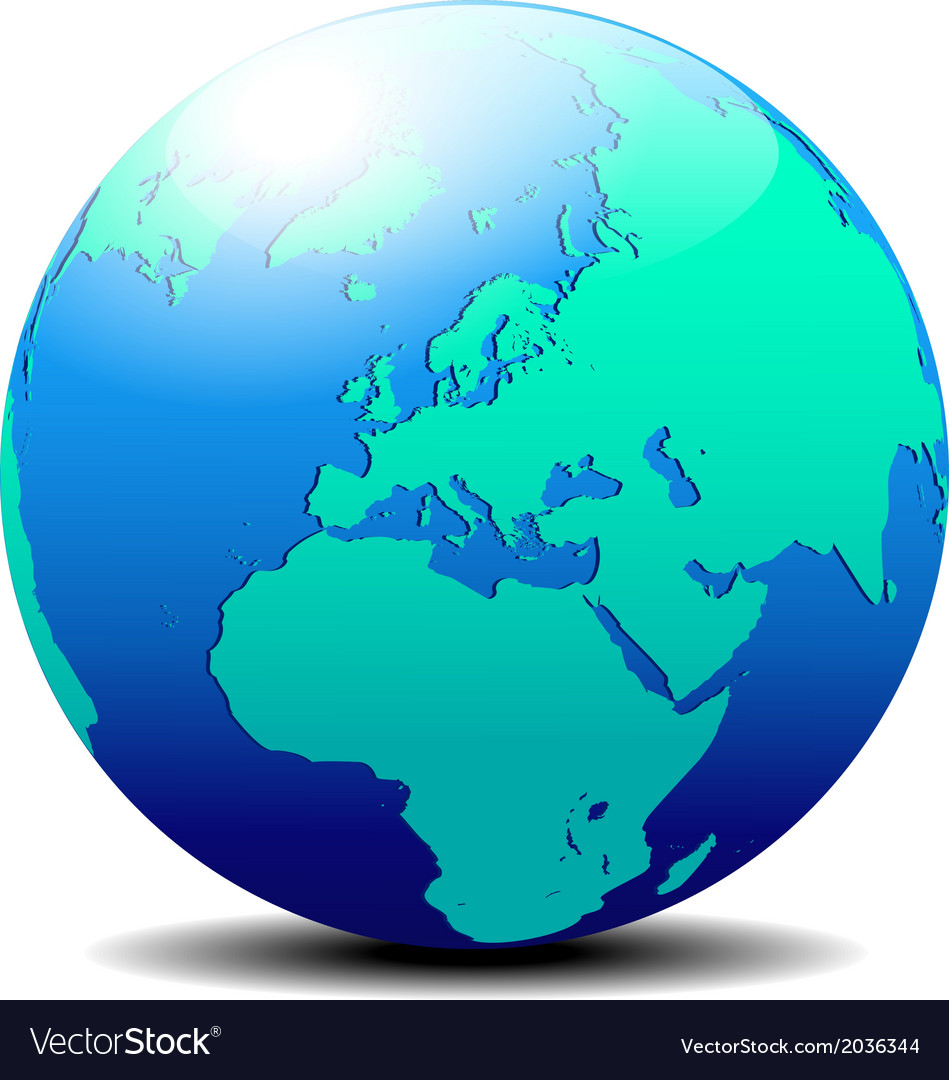 Europe globe world Royalty Free Vector Image - VectorStock