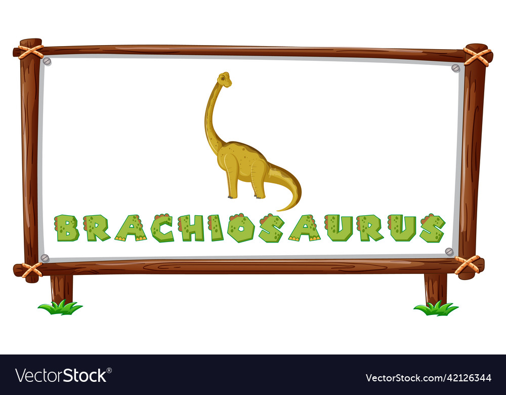 Frame template with dinosaurs and text Vector Image Frame template with dinosaurs and text
