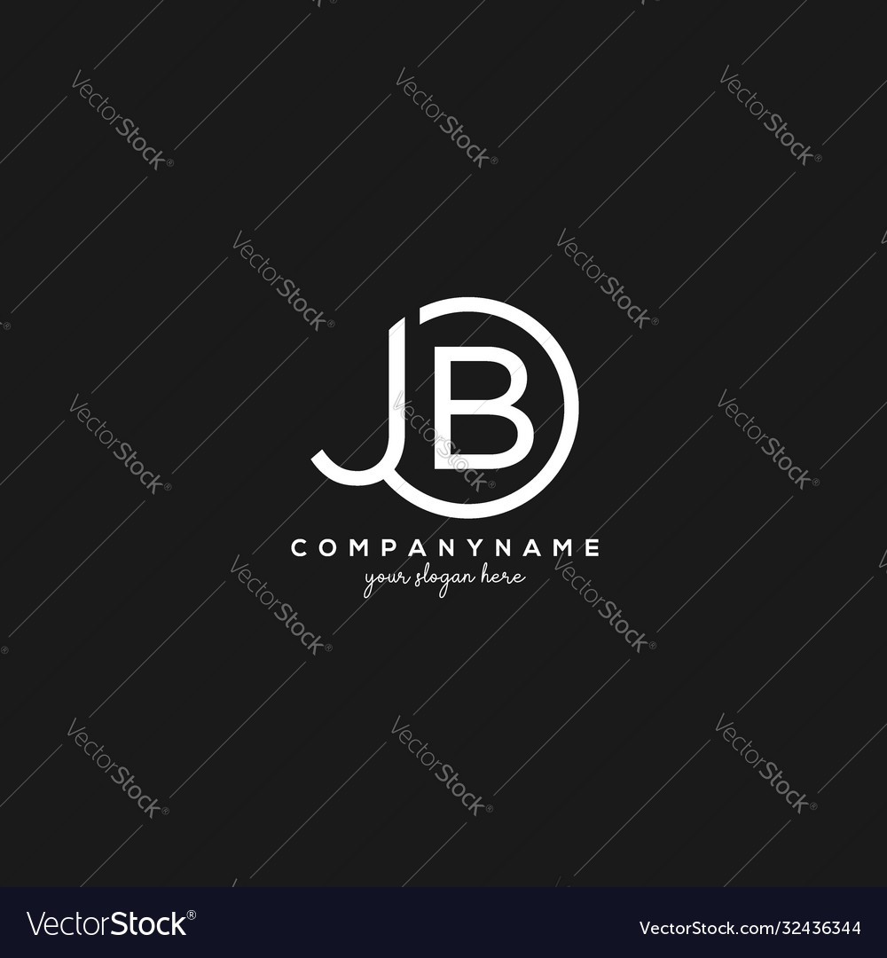 Initial jb letter logo with circle template Vector Image