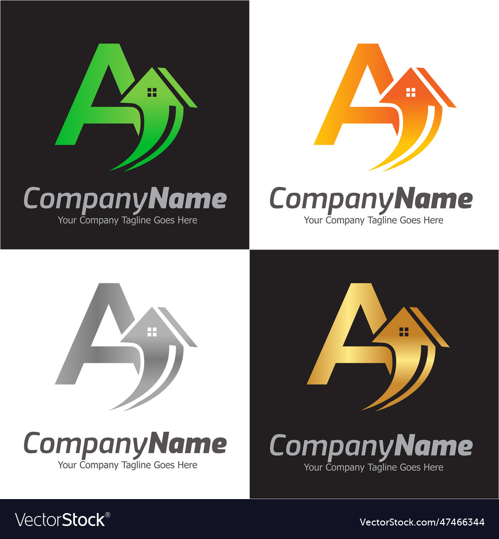 Letter a logo template colorful