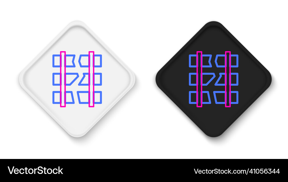 Line broken or cracked rails on a railway icon Vector Image