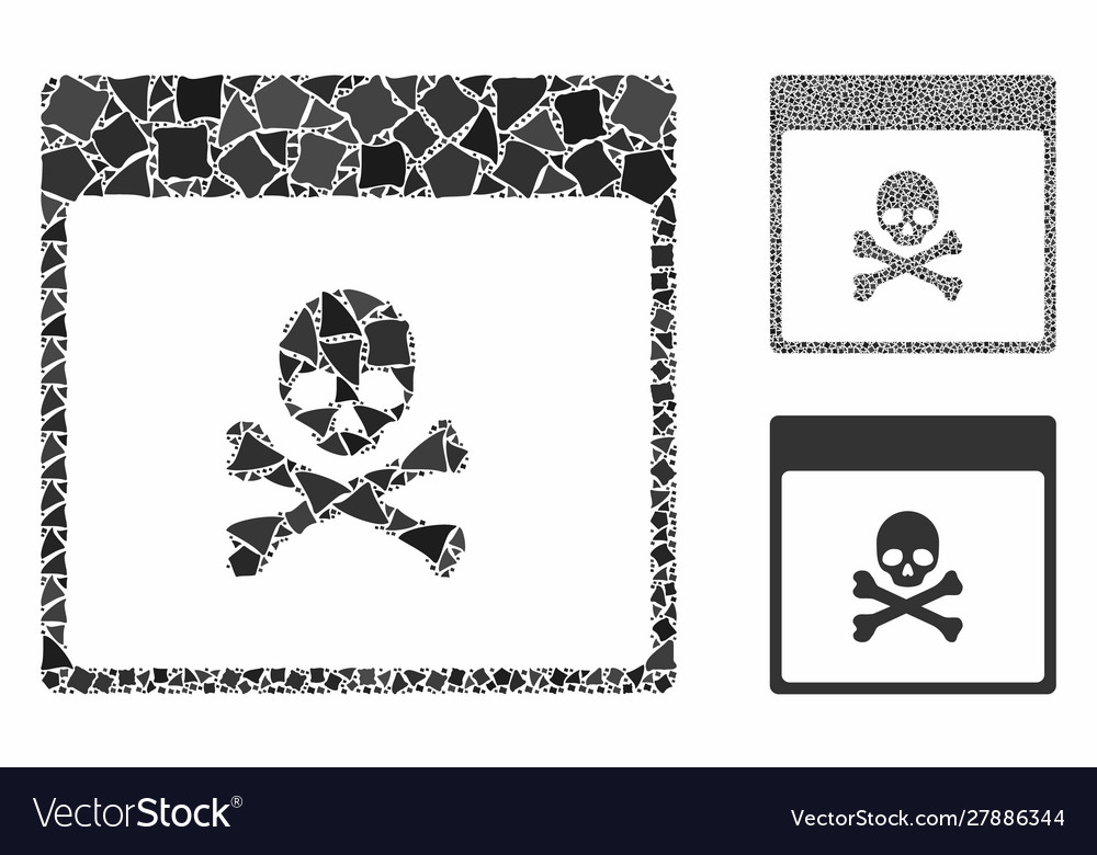 Poison skull calendar page mosaic icon abrupt