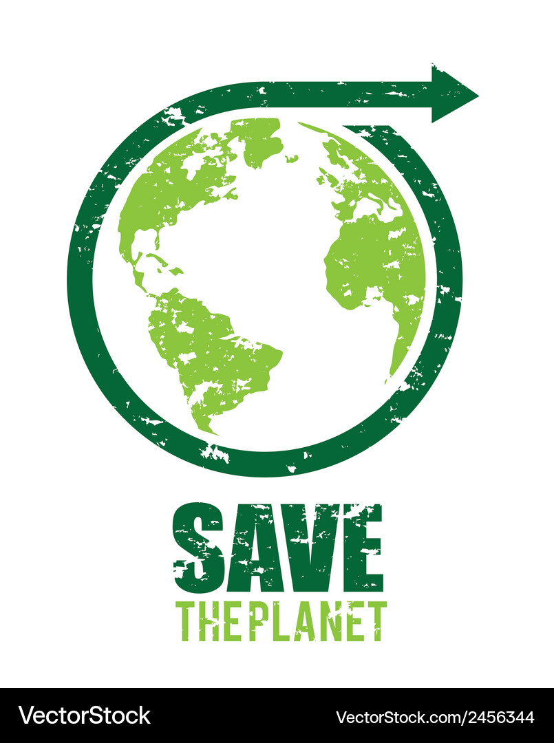 Save Planet Design Over White Background Vector Image