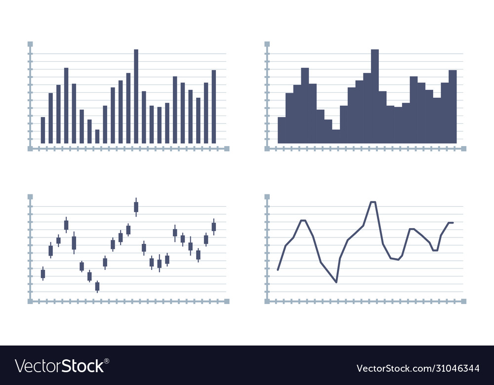 Set icon graphs and charts vector image Set icon graphs and charts