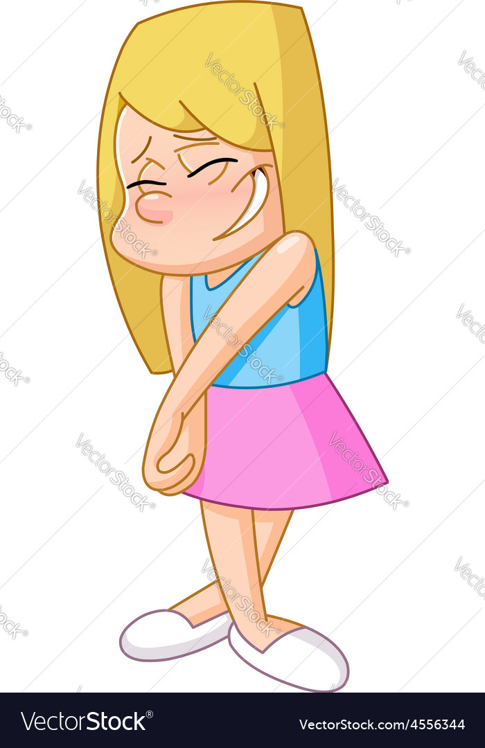 Shy Girl Royalty Free Vector Image Vectorstock