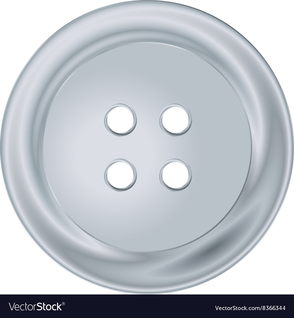 Silver round sewing button Royalty Free Vector Image