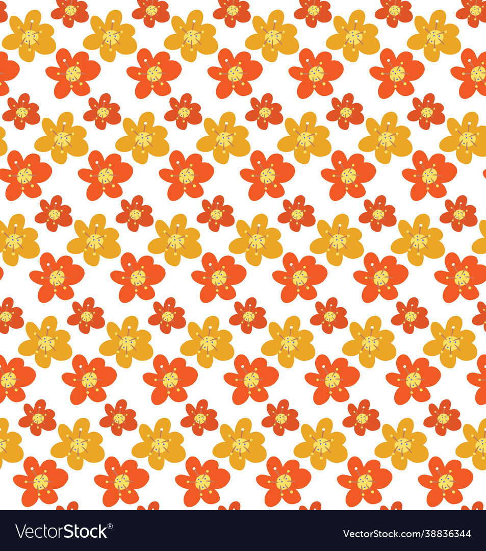 Simple flowers pattern trendy repeating texture vector image Simple flowers pattern trendy repeating texture