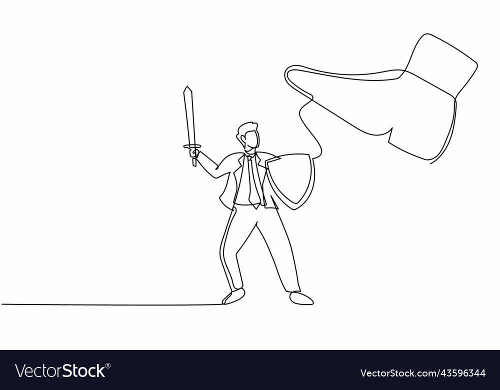 Single continuous line drawing active businessman