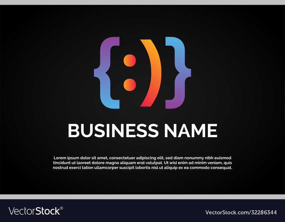 Smile coding logo template vector image Smile coding logo template
