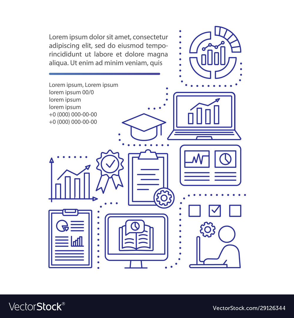 Statistics course article page template metrics Vector Image Statistics course article page template metrics
