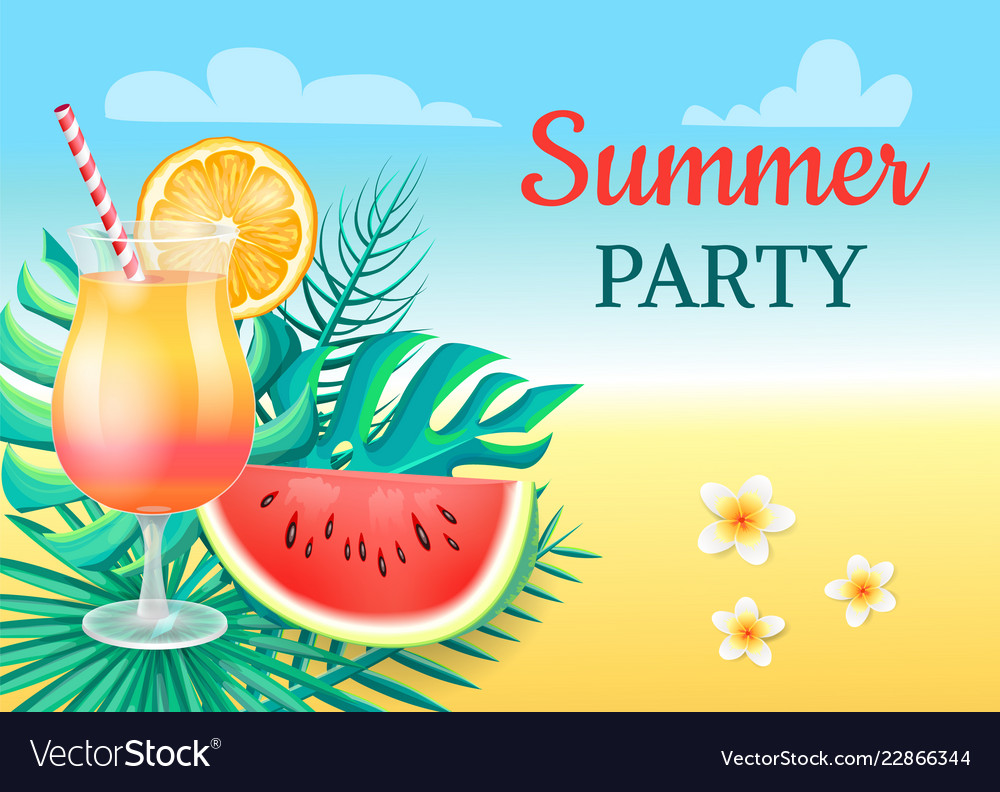 Summer party cocktail party Royalty Free Vector Image